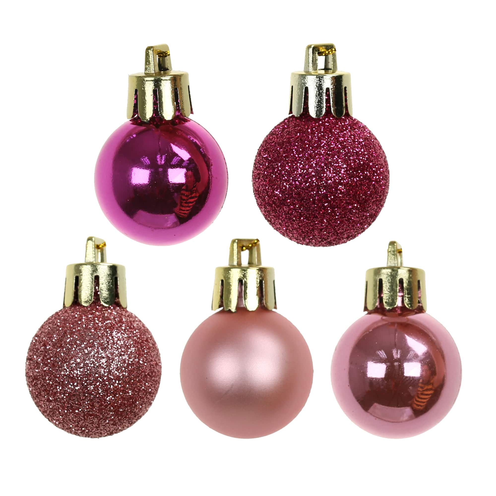 16 Pack 25mm Mini Pink Plastic Ball Ornaments by Ashland®